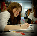 student studying
